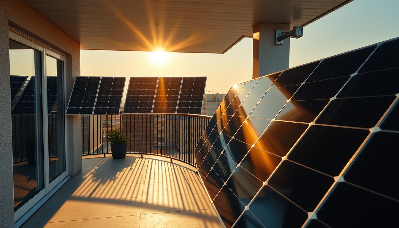 Stromerzeugung mit Solarmodulen auf Balkon
