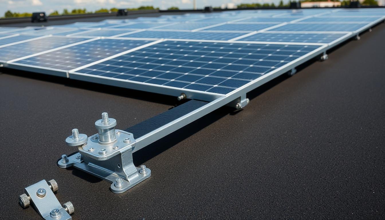 Photovoltaik Befestigung auf Bitumen Flachdach